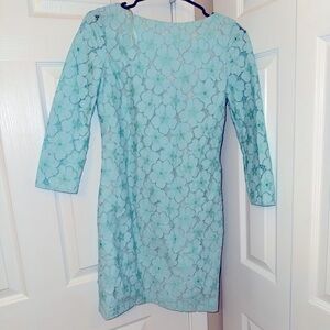 DVF Sartia Flower Lace BLUE Turquoise Dress